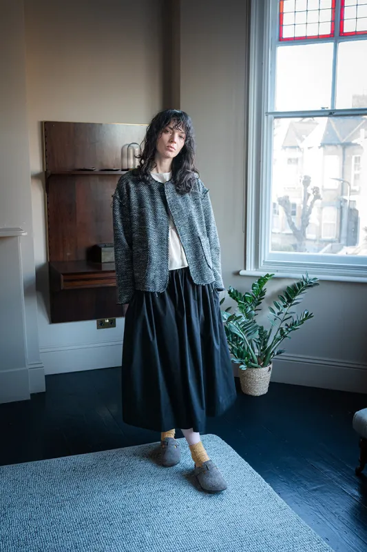 Tina Gathered Midi Skirt Black sold by ELWIN