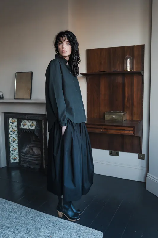 Elsie Frill Shirt Black sold by ELWIN