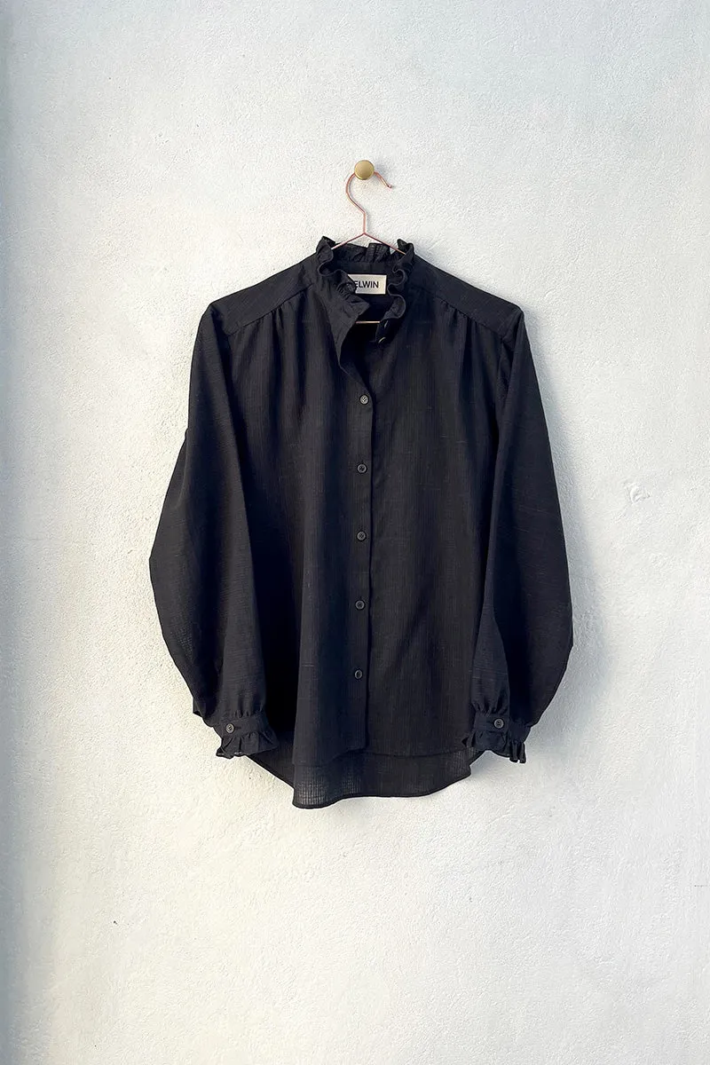 Elsie Frill Shirt Black sold by ELWIN product image thumbnail 2