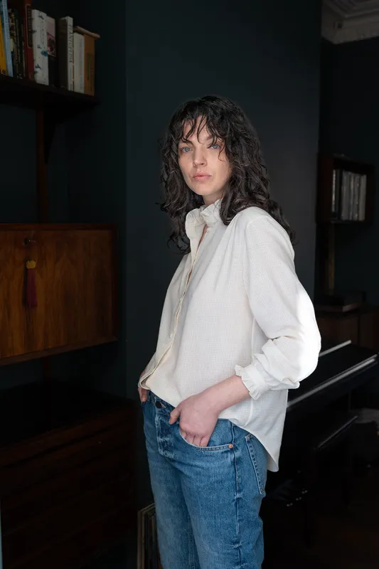 Elsie Frill Shirt Natural sold by ELWIN