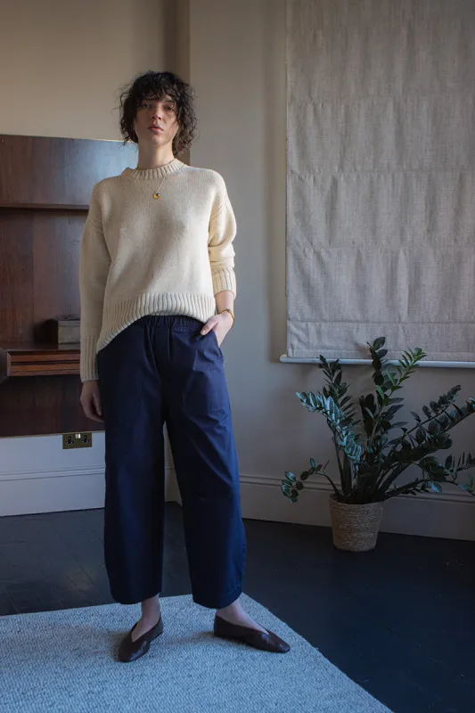 Etta Trousers Navy sold by ELWIN