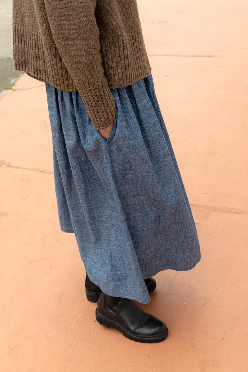 Tina Midi Skirt Organic Indigo Denim sold by ELWIN product image thumbnail 2