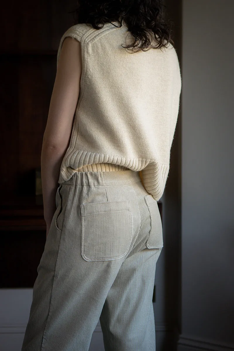 Raye British Wool V Neck Vest Ecru sold by ELWIN product image thumbnail 4