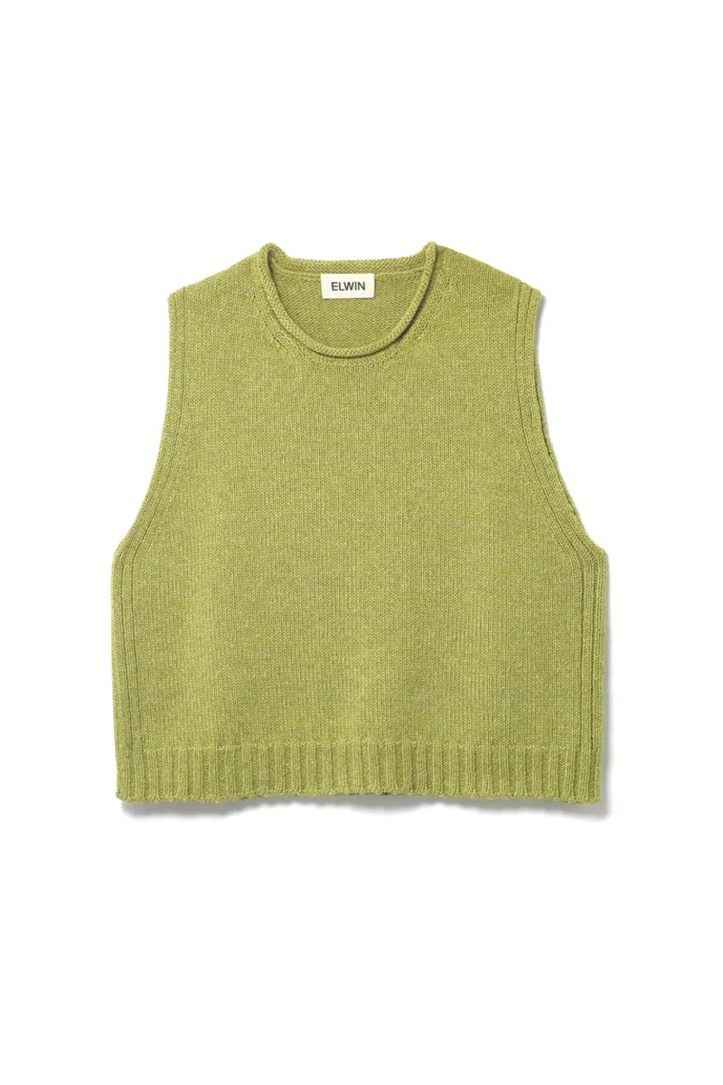 Raye Cotton Merino Knitted Vest Pistachio sold by ELWIN product image thumbnail 2