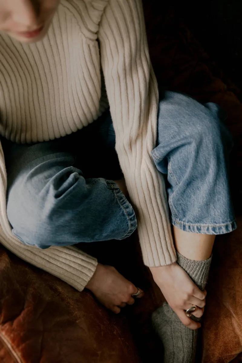 Alma Funnel Neck Sweater Chalk sold by ELWIN product image thumbnail 3