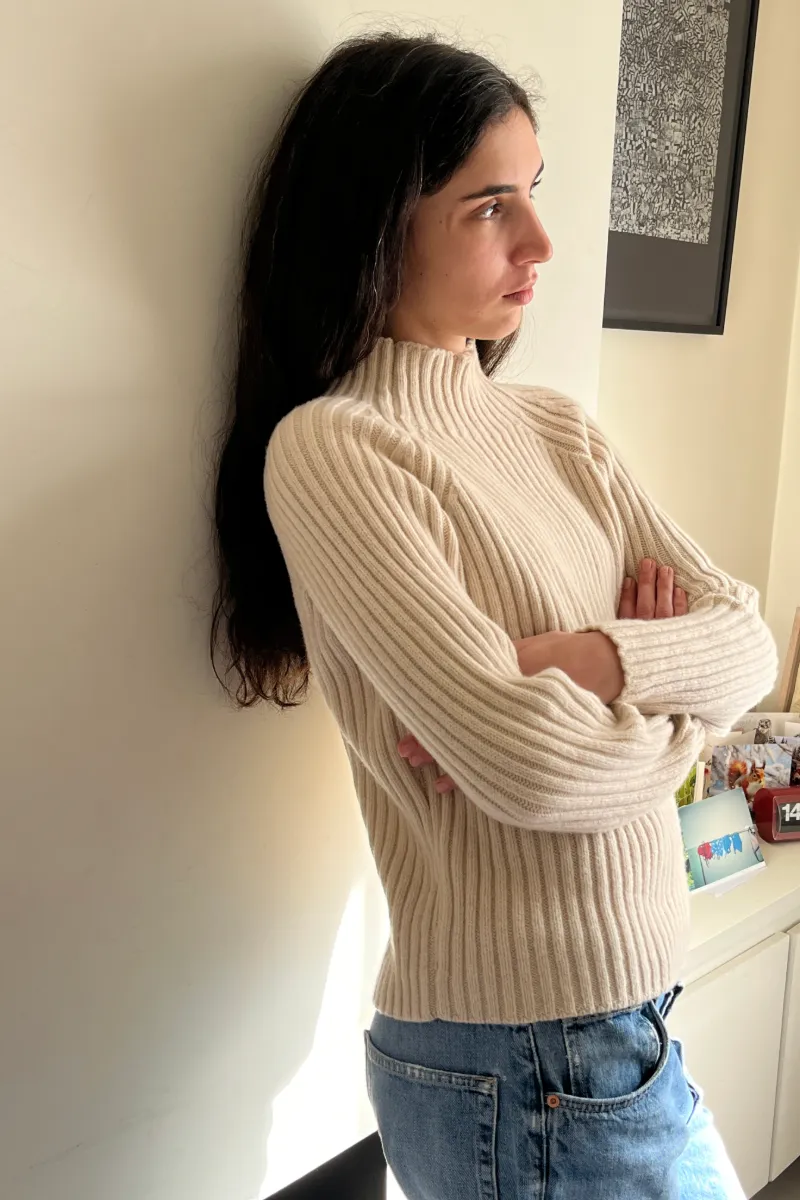 Alma Funnel Neck Sweater Chalk sold by ELWIN product image thumbnail 4