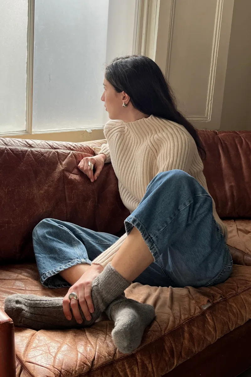 Alma Funnel Neck Sweater Chalk sold by ELWIN product image thumbnail 5