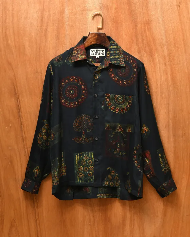 SILK BLOCKPRINT SHIRT made by Kartik Research