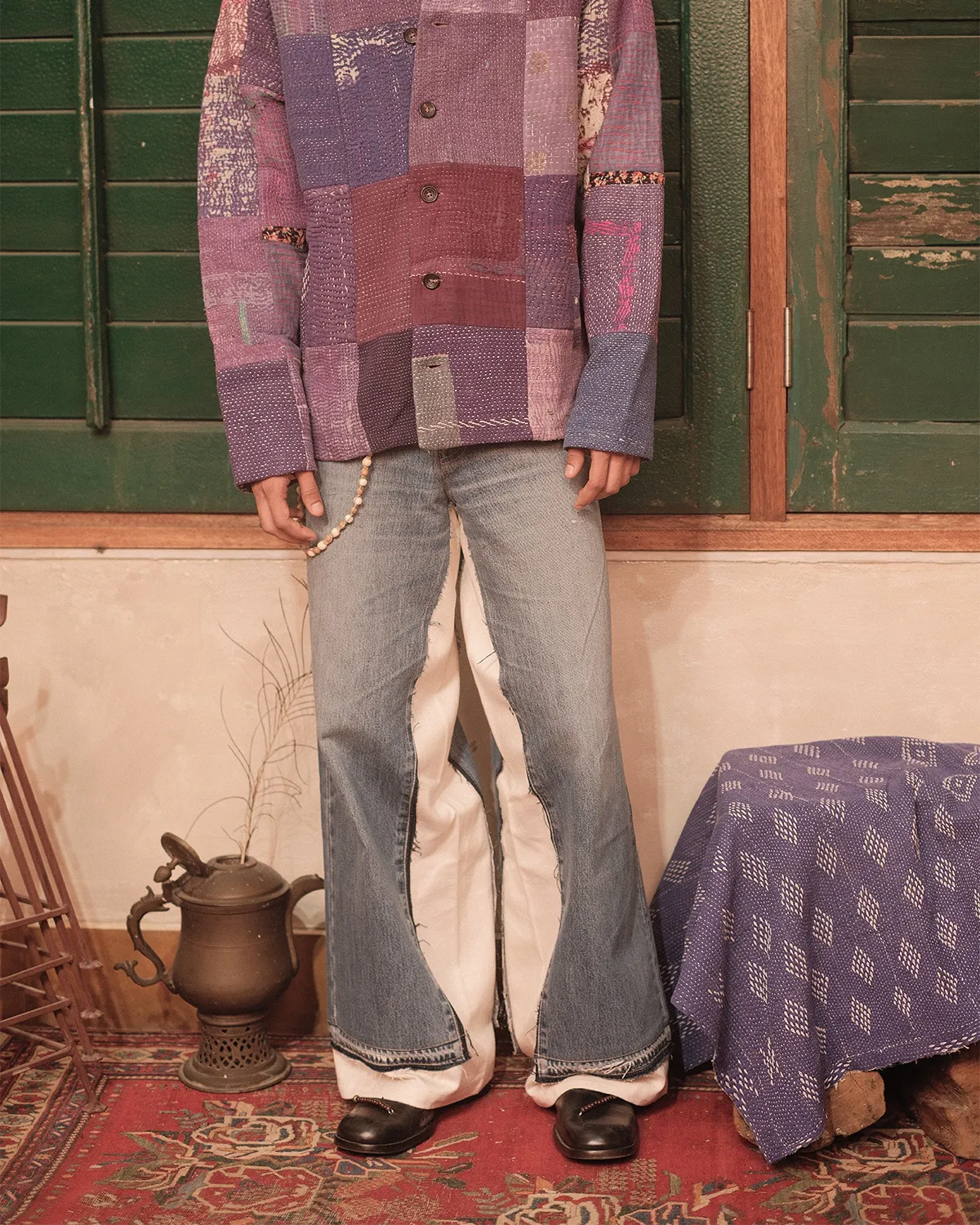VINTAGE KANTHA PATCHWORK JACKET sold by Kartik Research product image thumbnail 3