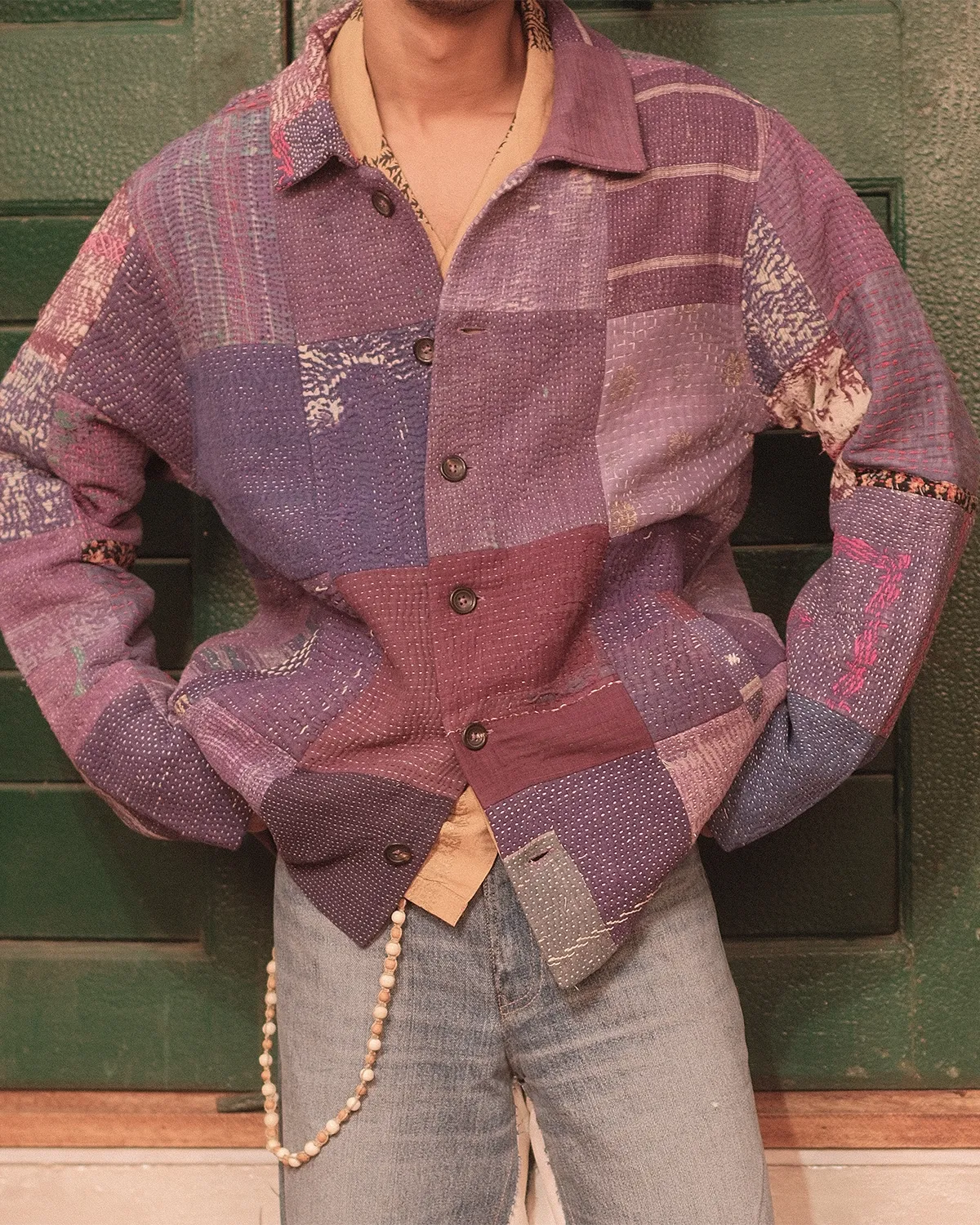 VINTAGE KANTHA PATCHWORK JACKET sold by Kartik Research