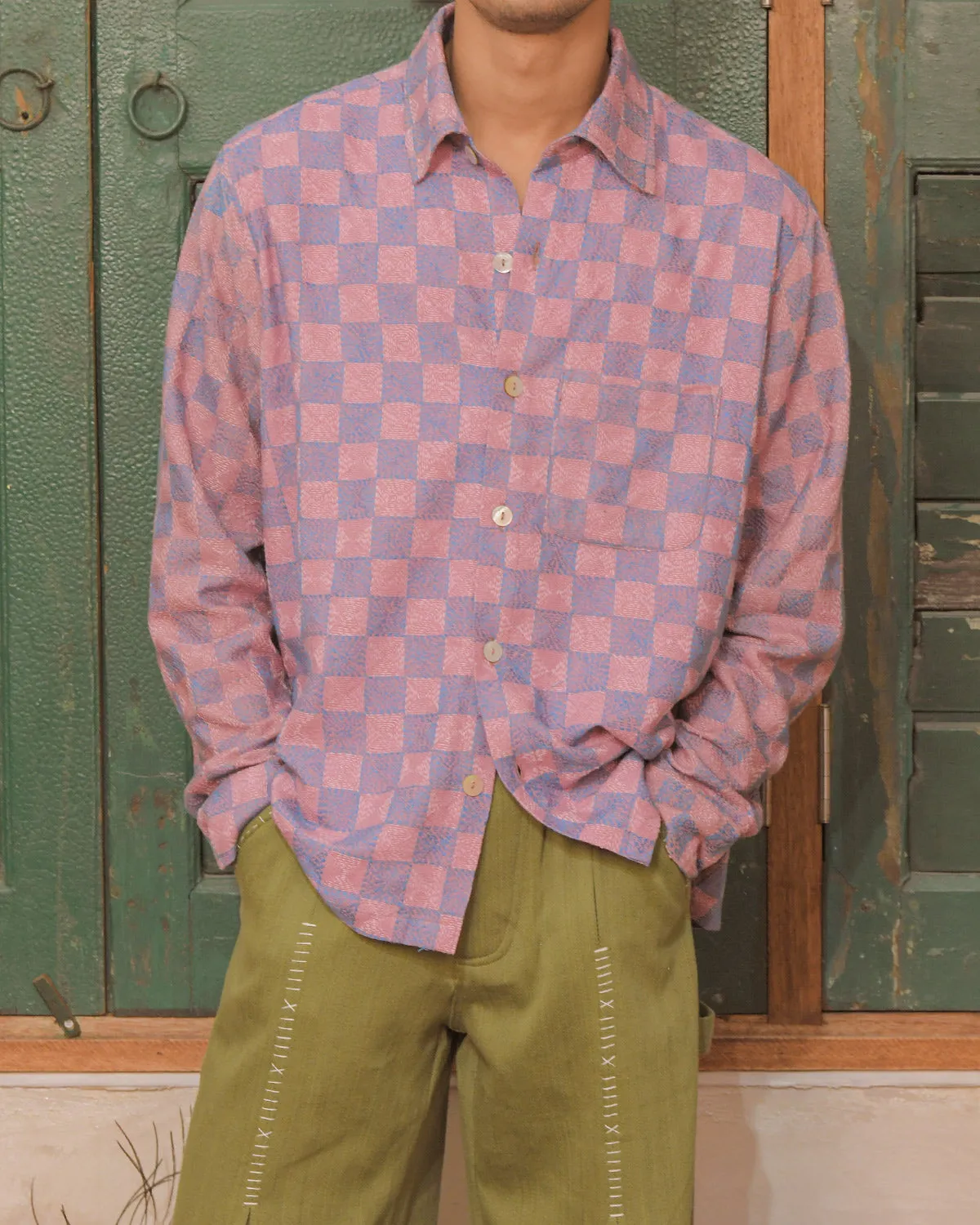 KANTHA CHECK BOX SHIRT sold by Kartik Research