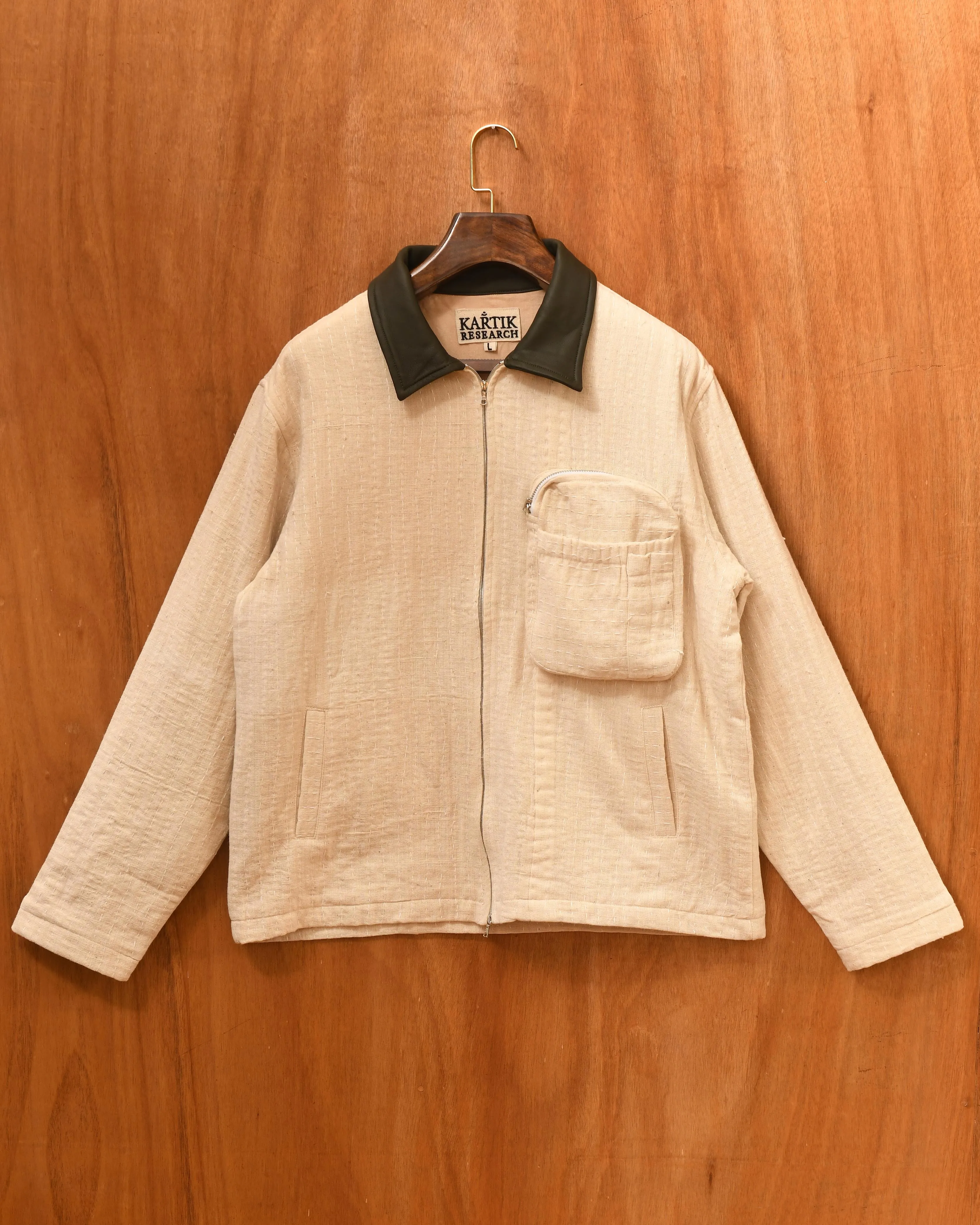 ECRU KANTHA JACKET sold by Kartik Research