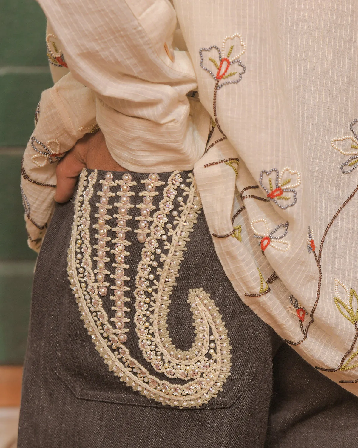 CHIKANKARI TROUSER sold by Kartik Research product image thumbnail 2