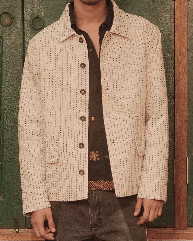 KANTHA CROPPED JACKET made by Kartik Research