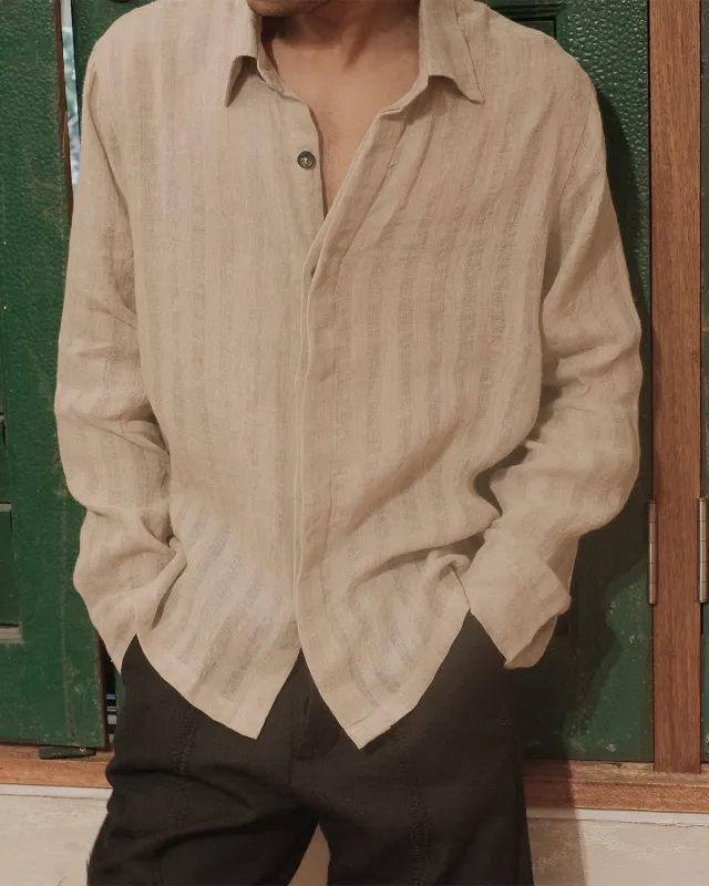 LINEN STRIPE SHIRT made by Kartik Research