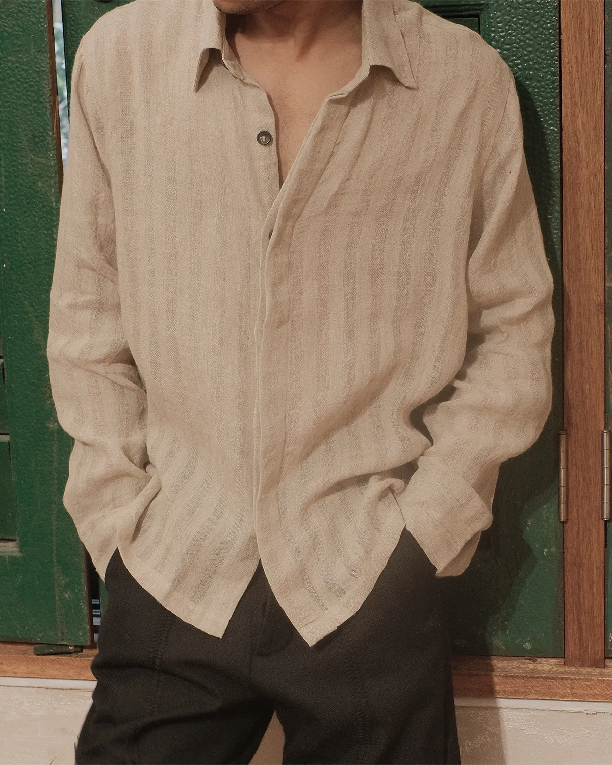 LINEN STRIPE SHIRT sold by Kartik Research