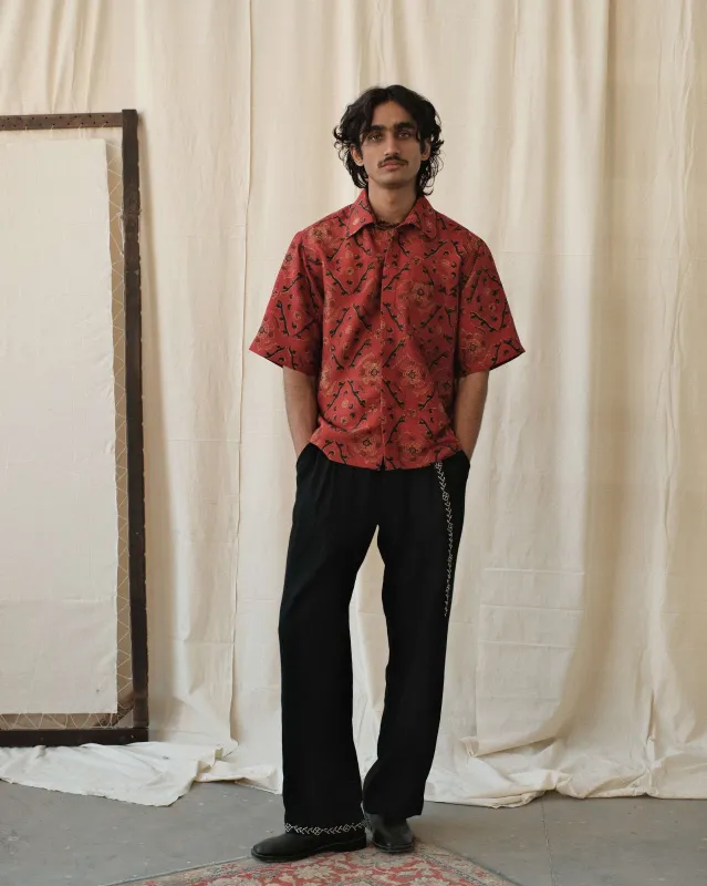 SILK BLOCK PRINT SHIRT made by Kartik Research