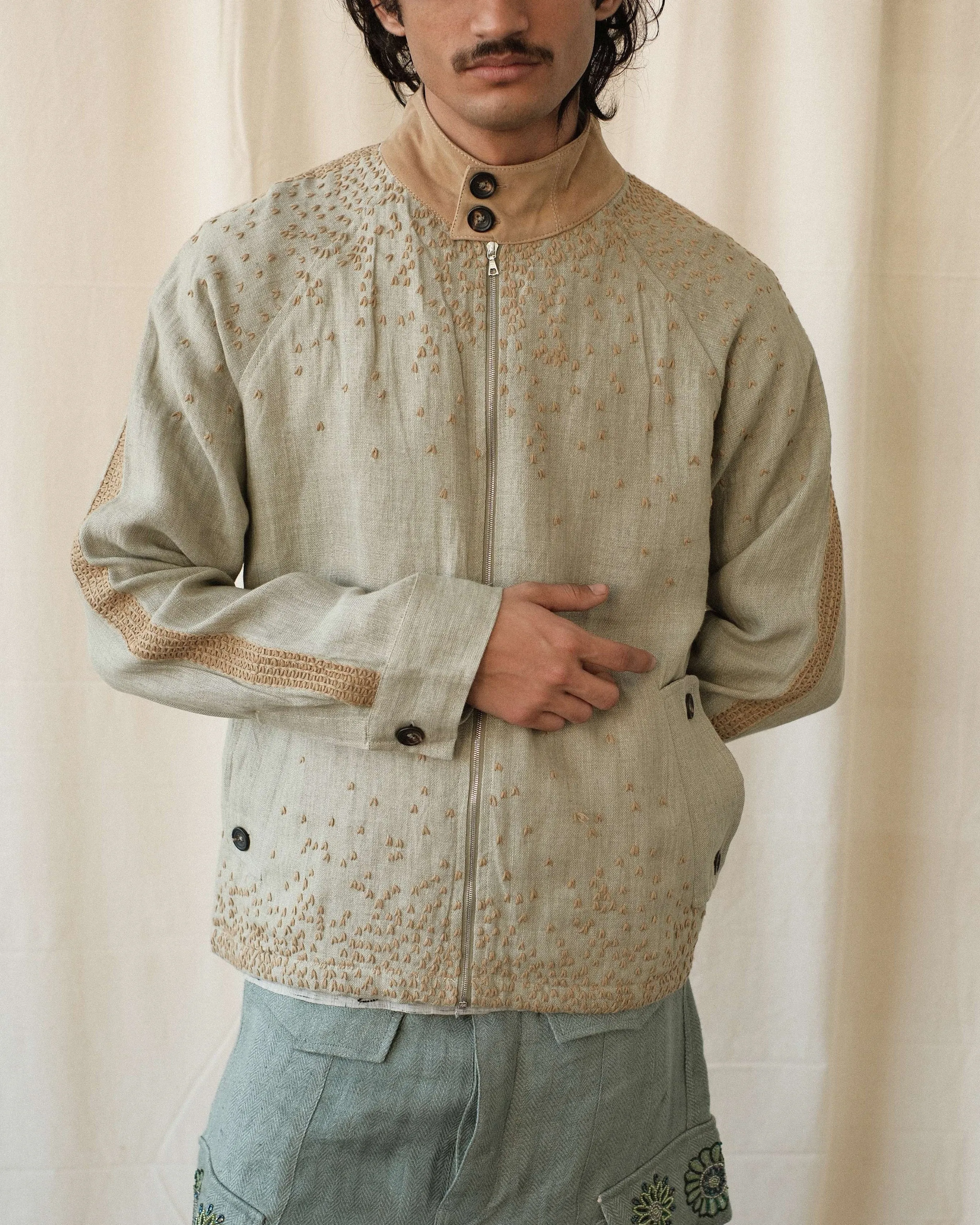 KANTHA HARRINGTON JACKET sold by Kartik Research product image thumbnail 2
