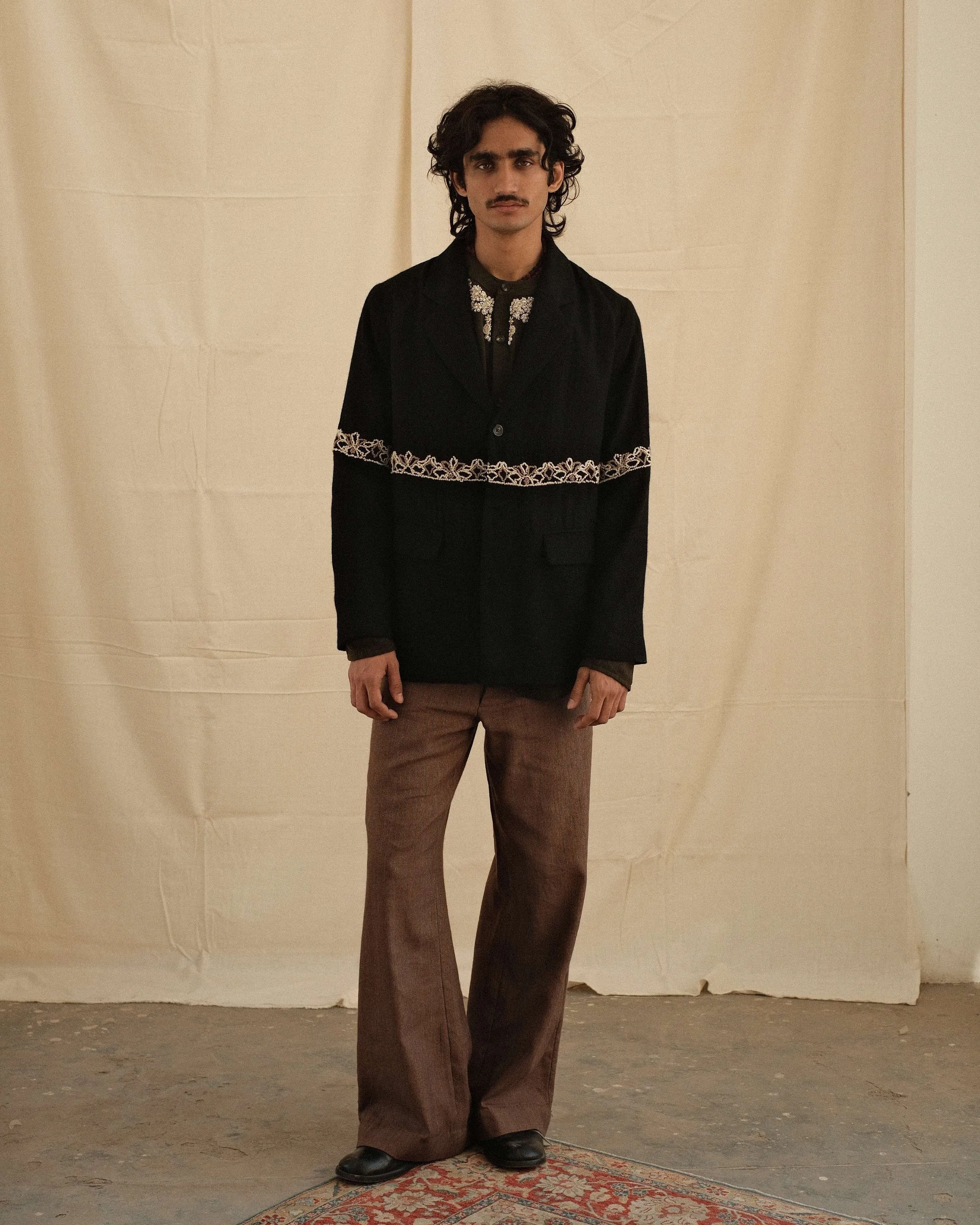 EMBROIDERED KNOT BLAZER sold by Kartik Research