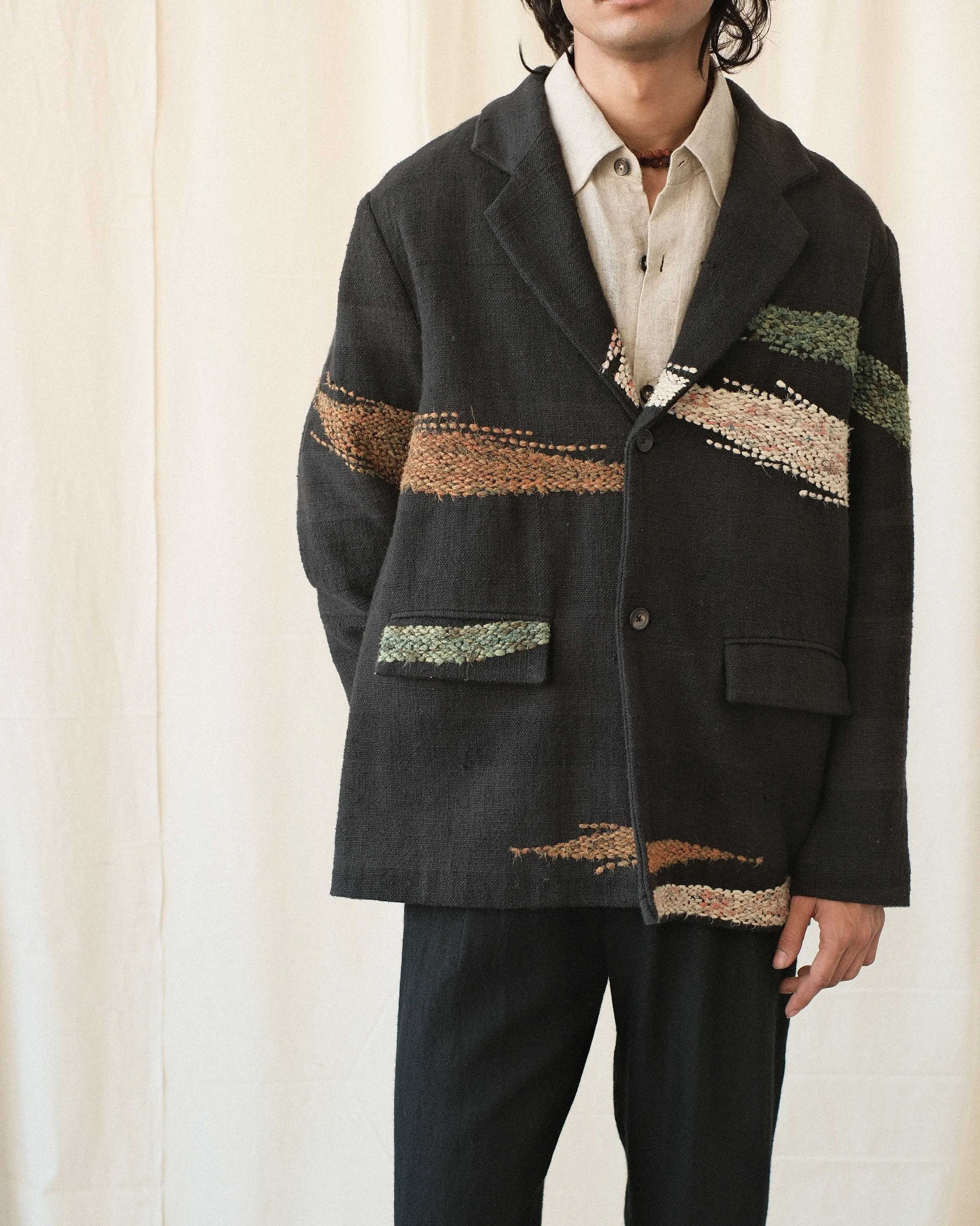 SILK SCARF KANTHA BLAZER sold by Kartik Research product image thumbnail 2