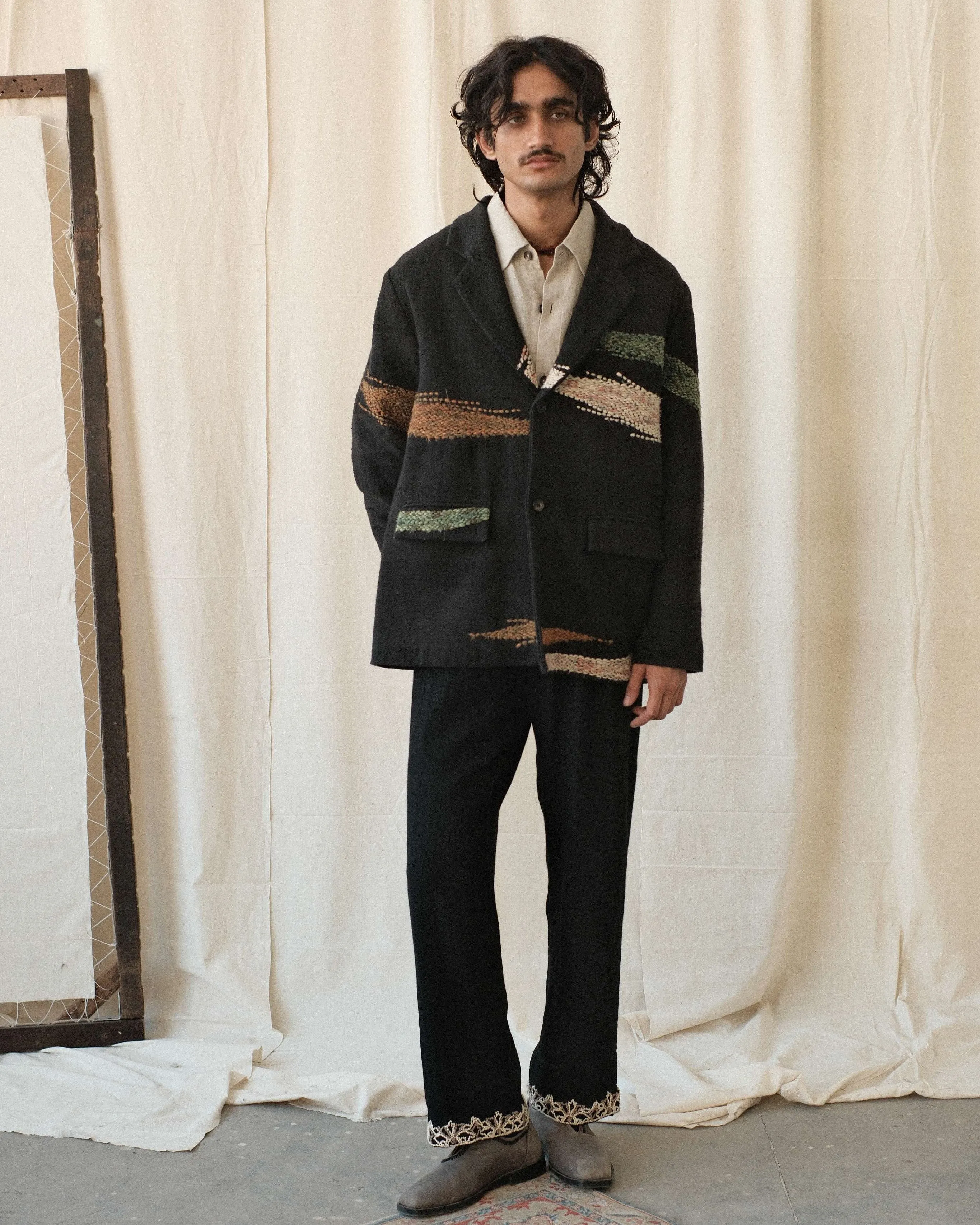 SILK SCARF KANTHA BLAZER sold by Kartik Research