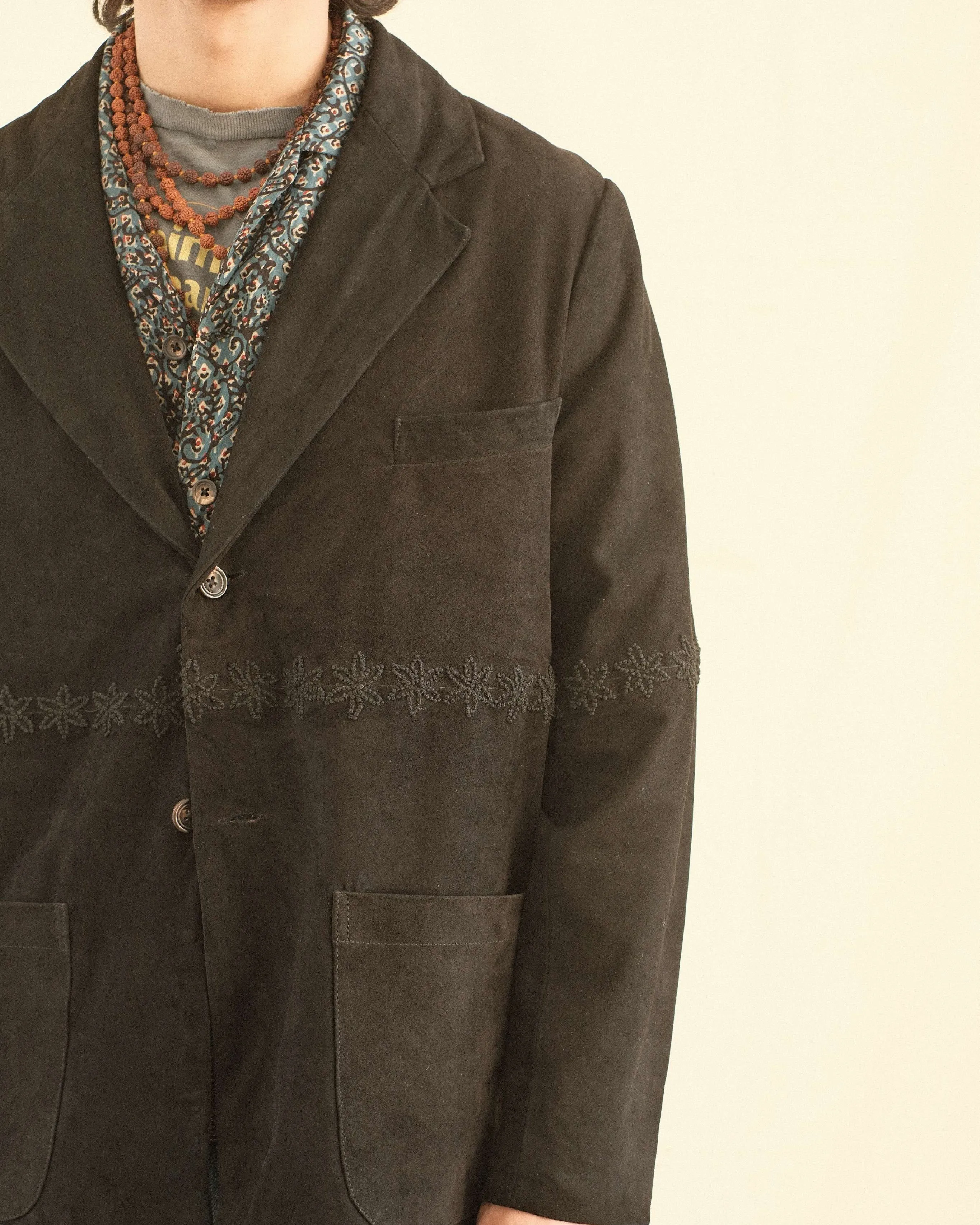 EMBROIDERED SUEDE BLAZER sold by Kartik Research product image thumbnail 2