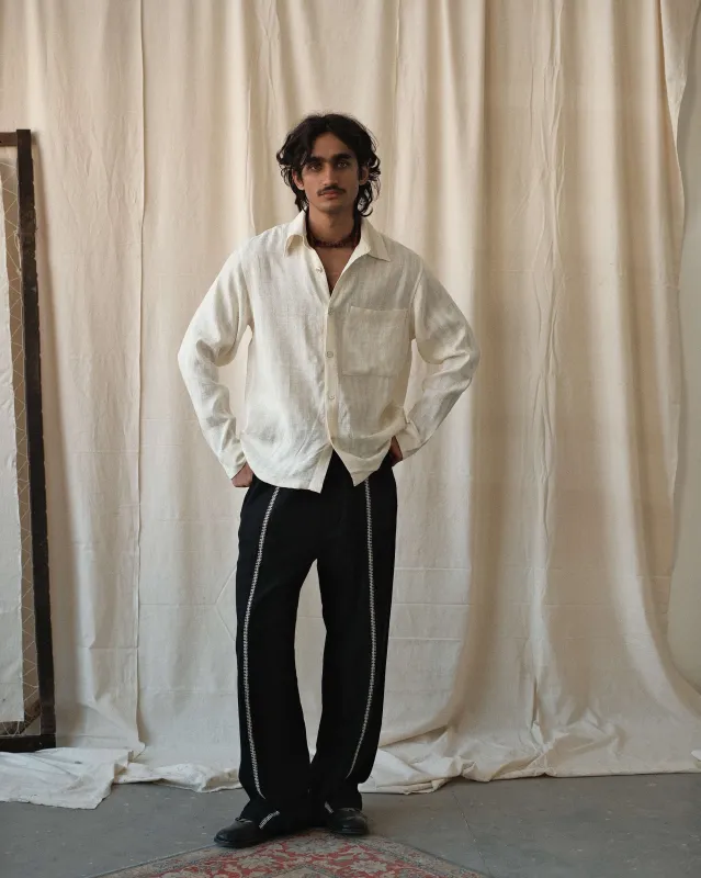 SILK STRIPE SHIRT made by Kartik Research