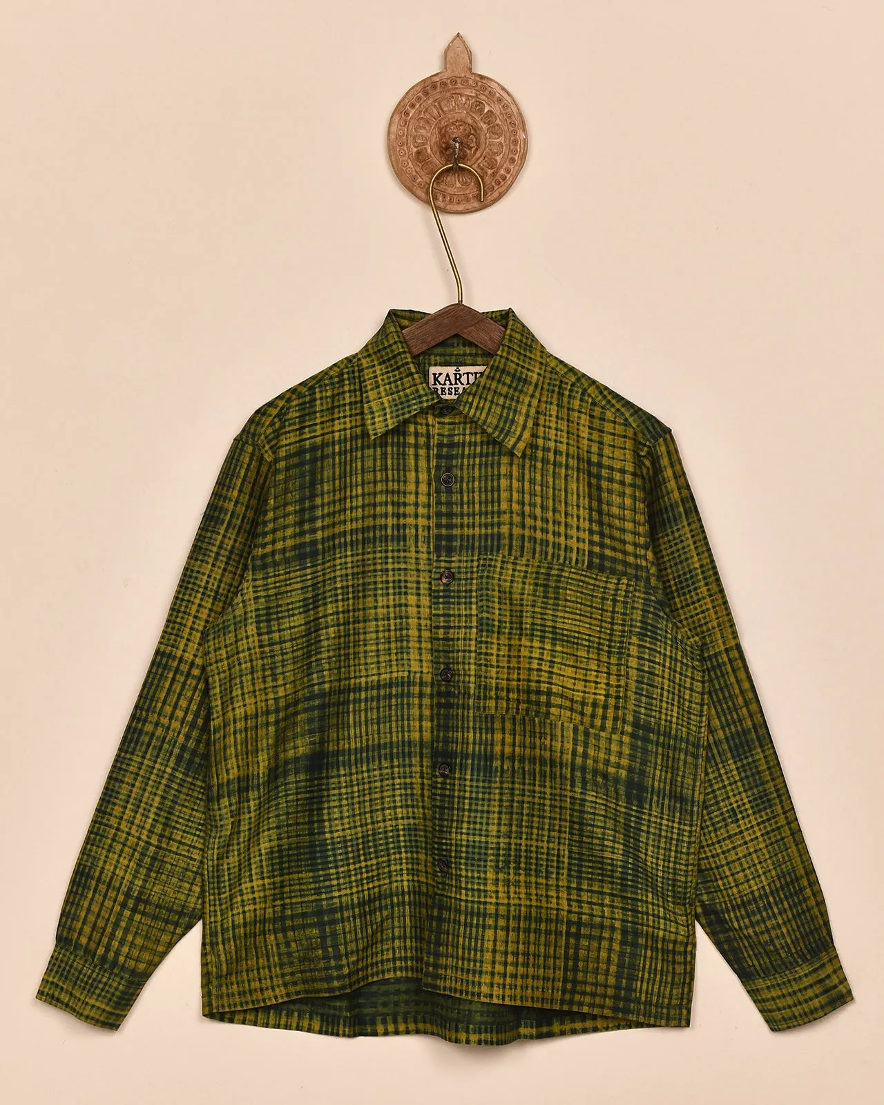 BLOCK PRINT CHECK SHIRT sold by Kartik Research product image thumbnail 4