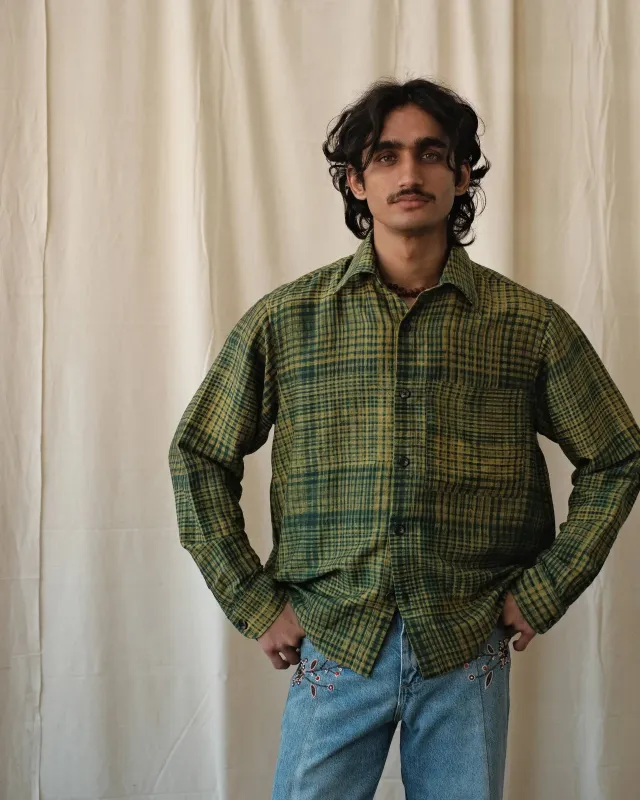 BLOCK PRINT CHECK SHIRT made by Kartik Research