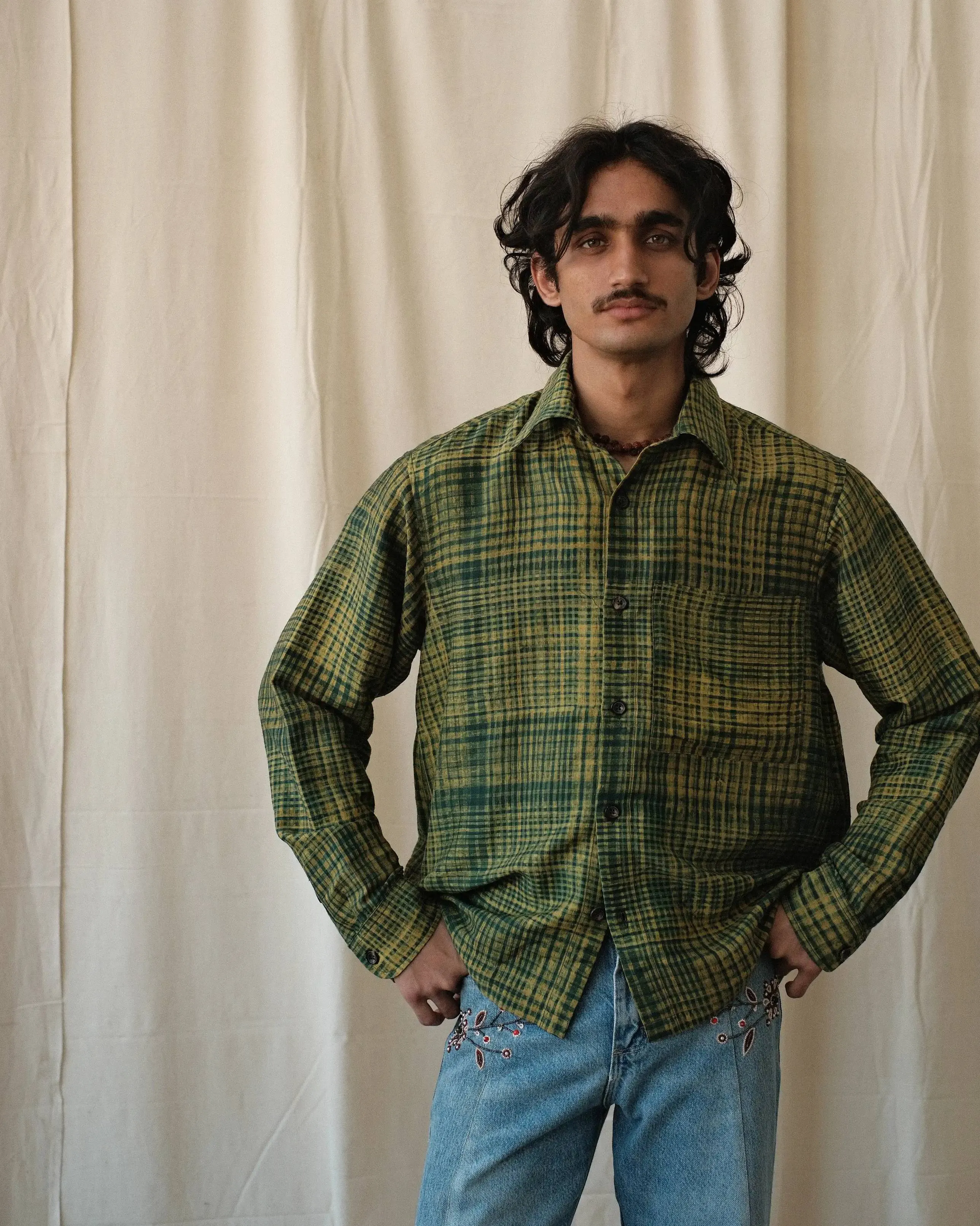BLOCK PRINT CHECK SHIRT sold by Kartik Research