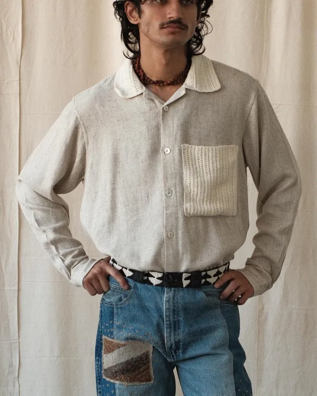 CROCHET COLLAR SHIRT made by Kartik Research