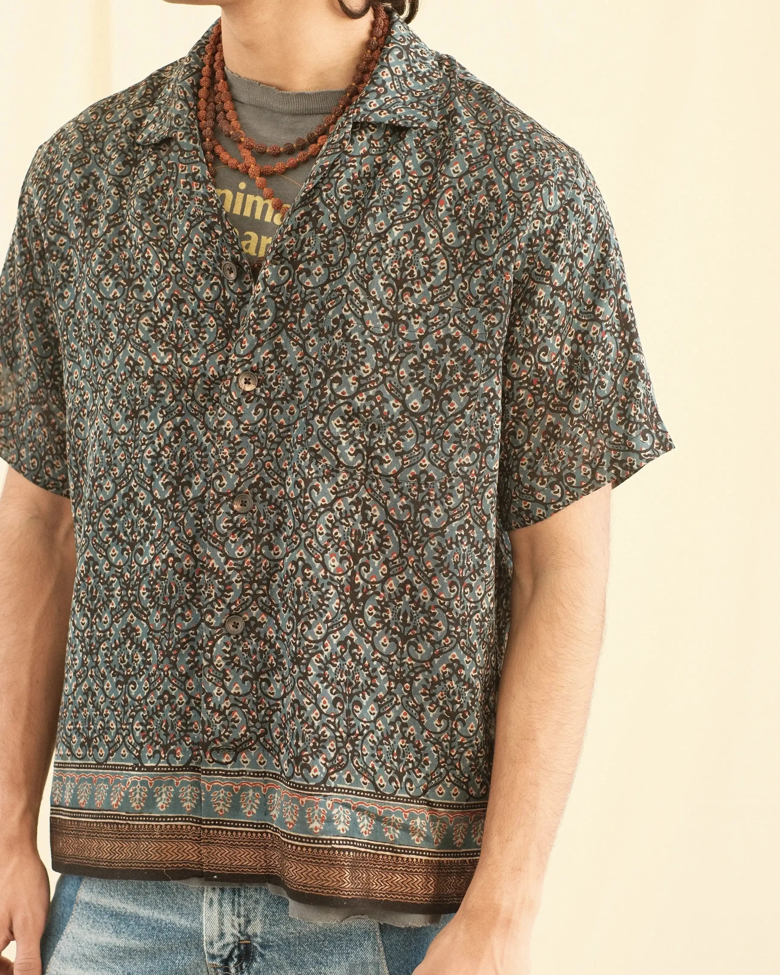 SILK BLOCK PRINT SHIRT sold by Kartik Research product image thumbnail 2