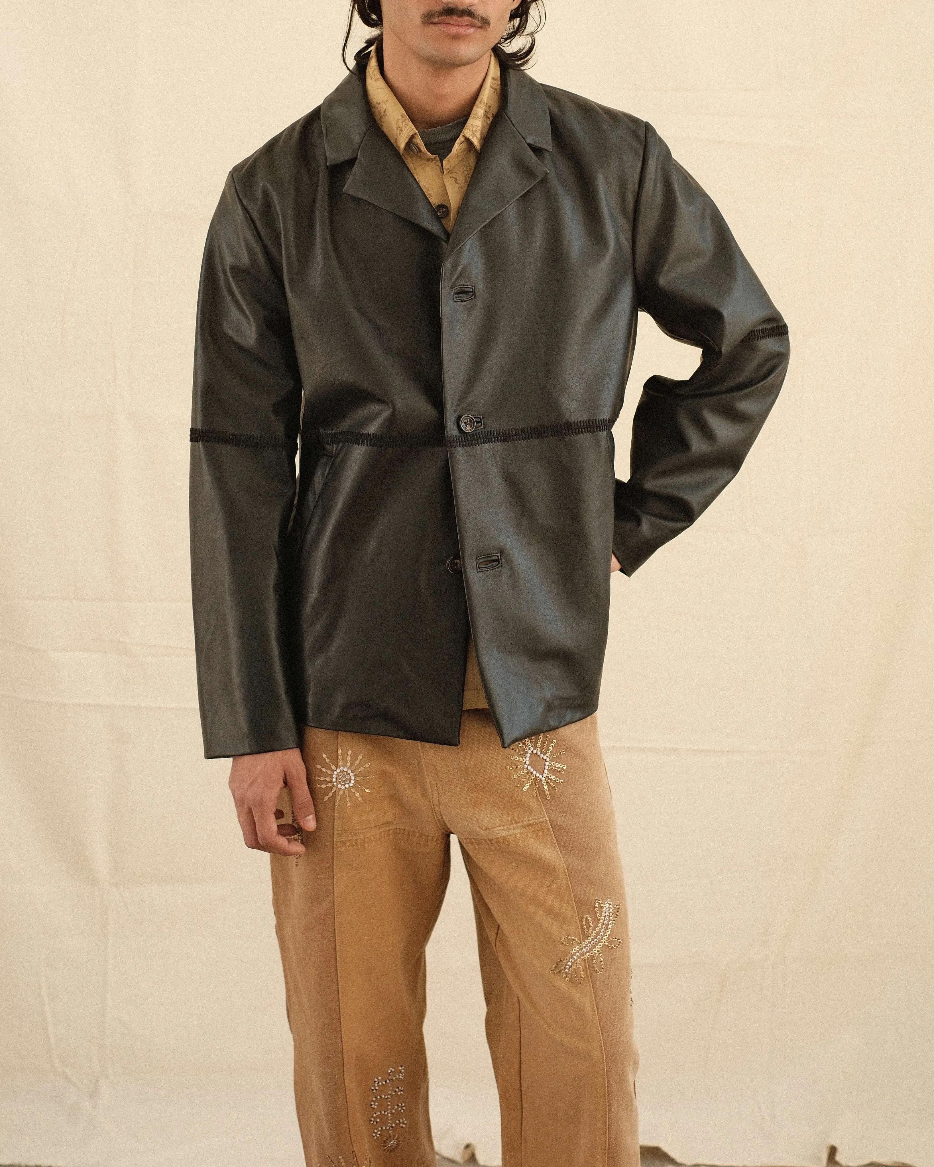 RABARI LEATHER BLAZER sold by Kartik Research product image thumbnail 2