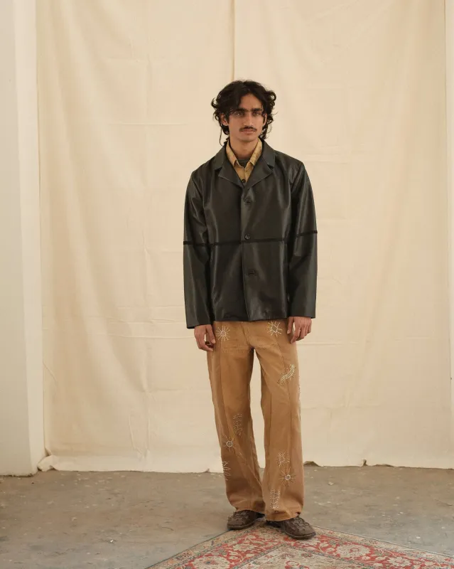 RABARI LEATHER BLAZER made by Kartik Research