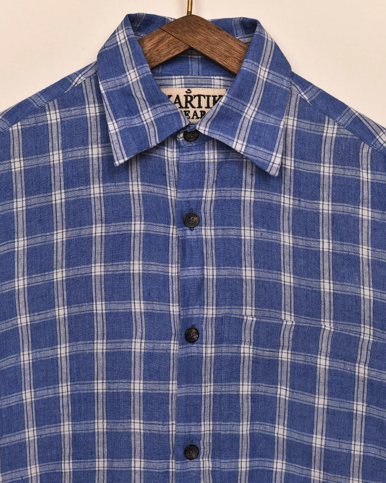 LINEN CHECK SHIRT sold by Kartik Research product image thumbnail 5