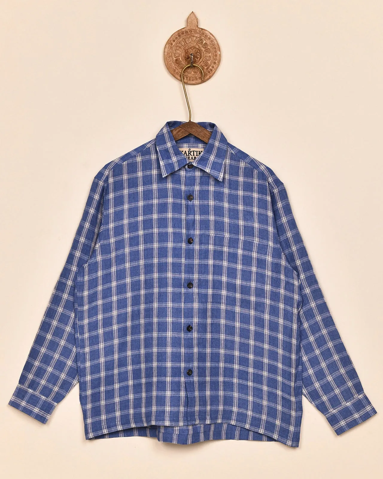 LINEN CHECK SHIRT sold by Kartik Research product image thumbnail 4