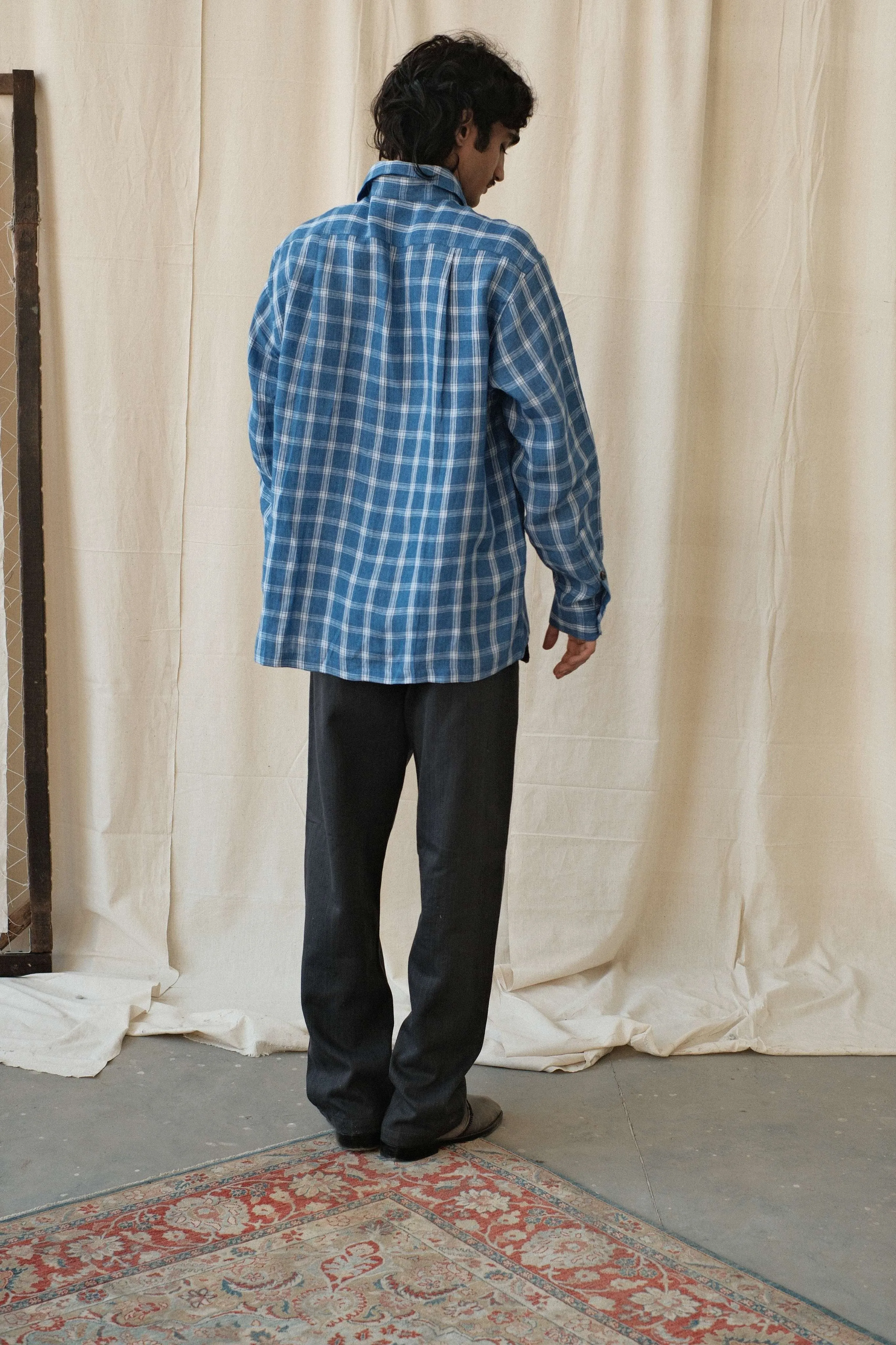 LINEN CHECK SHIRT sold by Kartik Research product image thumbnail 3