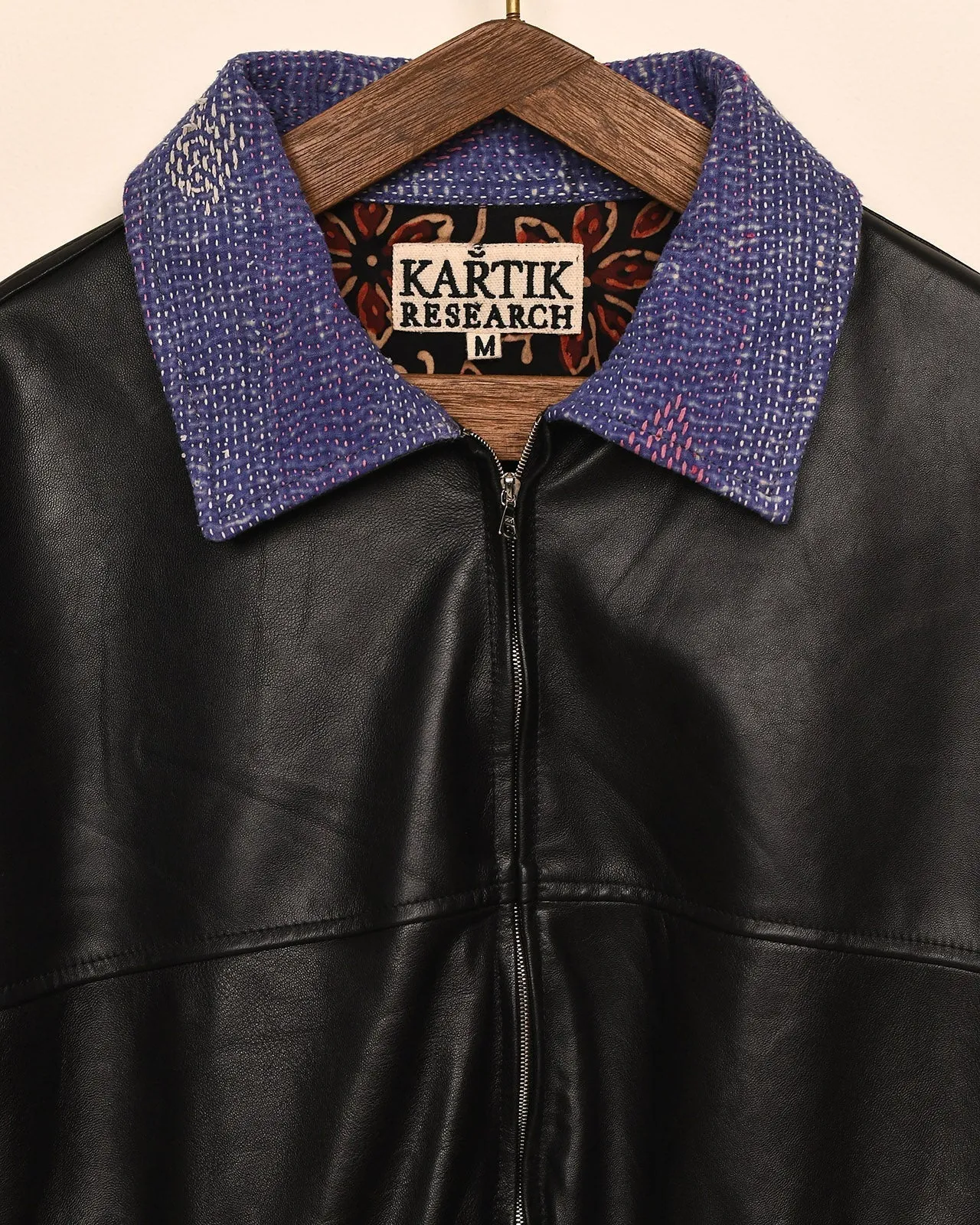 KANTHA LEATHER BOMBER sold by Kartik Research product image thumbnail 5