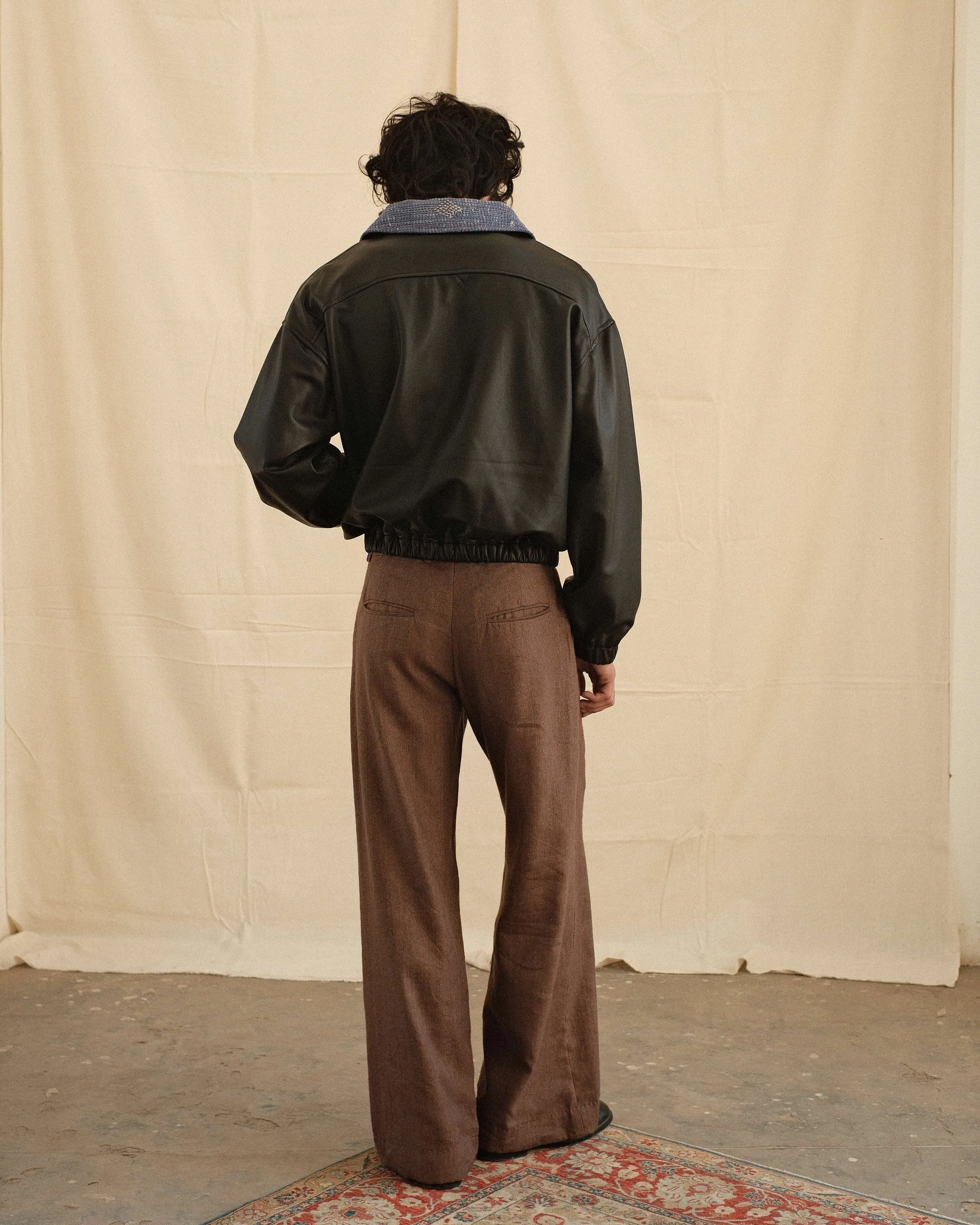 KANTHA LEATHER BOMBER sold by Kartik Research product image thumbnail 3