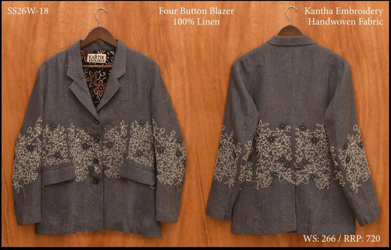 Four Button Blazer made by Kartik Research