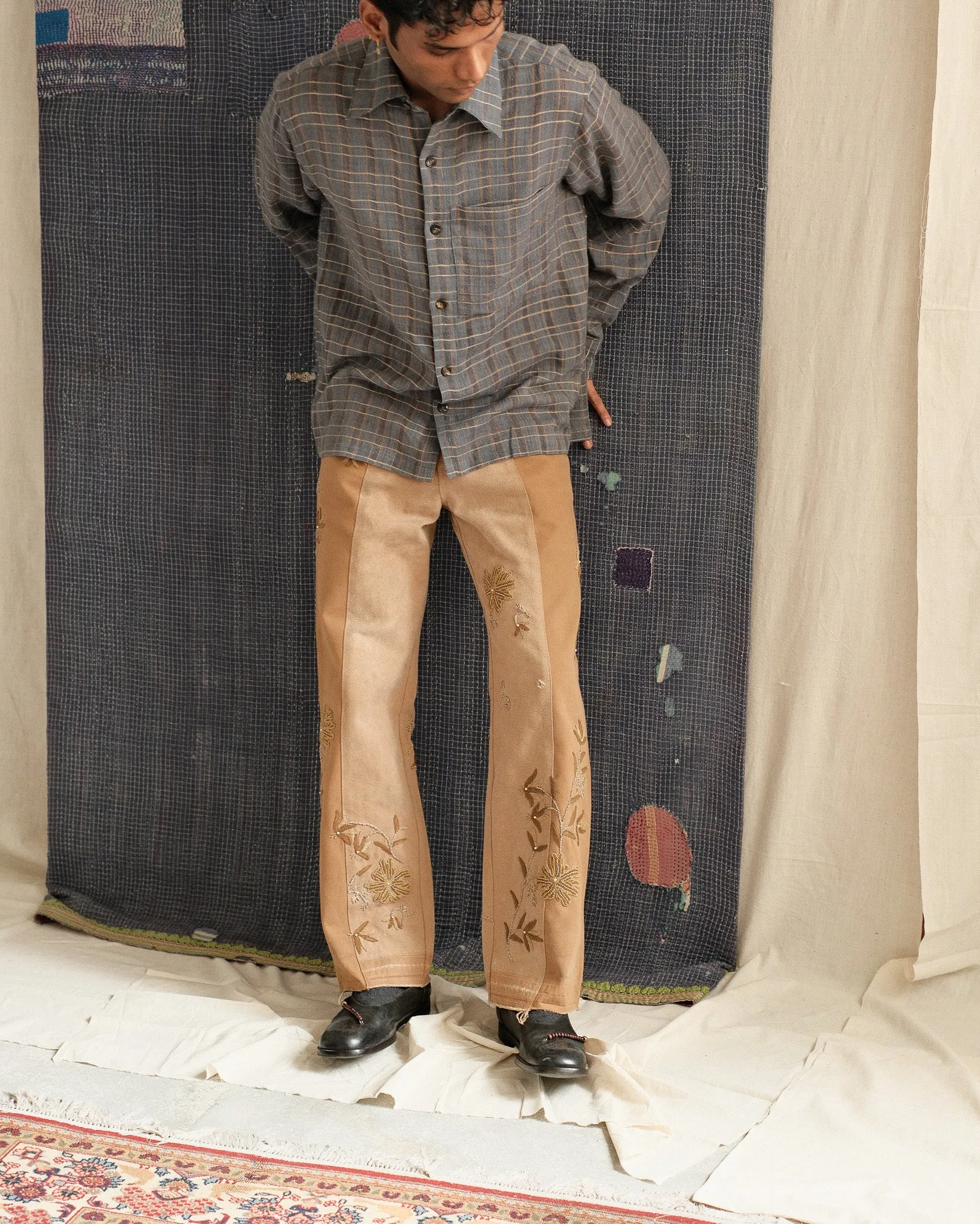 INDIGO ZARI CHECK SHIRT sold by Kartik Research product image thumbnail 3