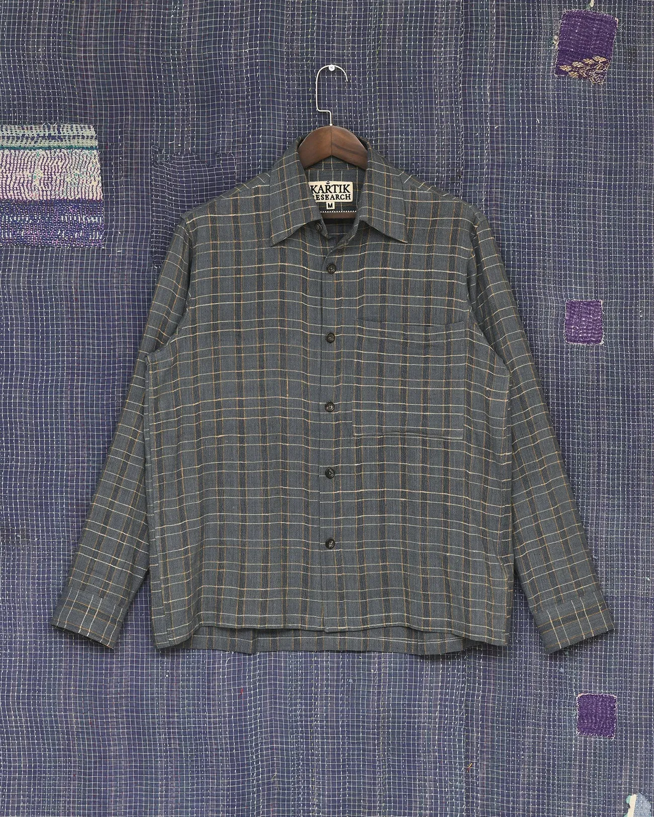 INDIGO ZARI CHECK SHIRT sold by Kartik Research product image thumbnail 4