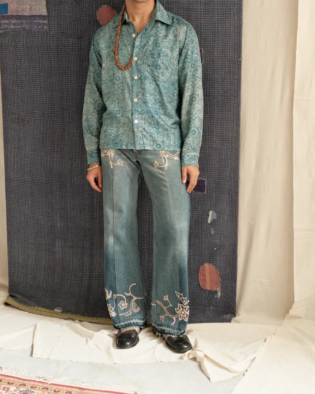 BLOCK PRINT SILK SHIRT made by Kartik Research