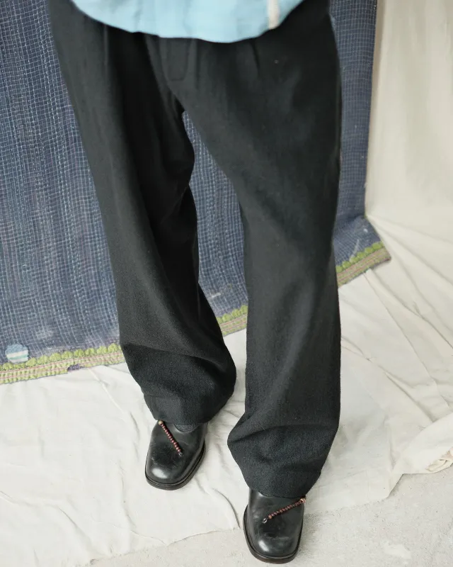 BRUSHED MERINO PLEATED TROUSER made by Kartik Research