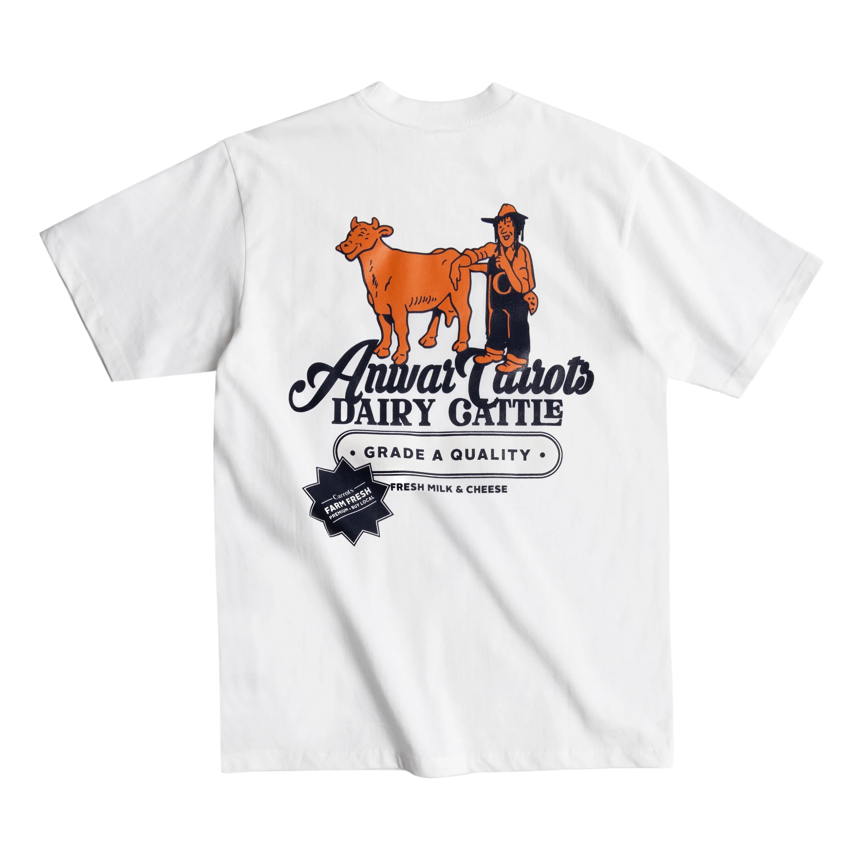 CARROTS DAIRY TEE - WHITE sold by Anwar Carrots product image thumbnail 2
