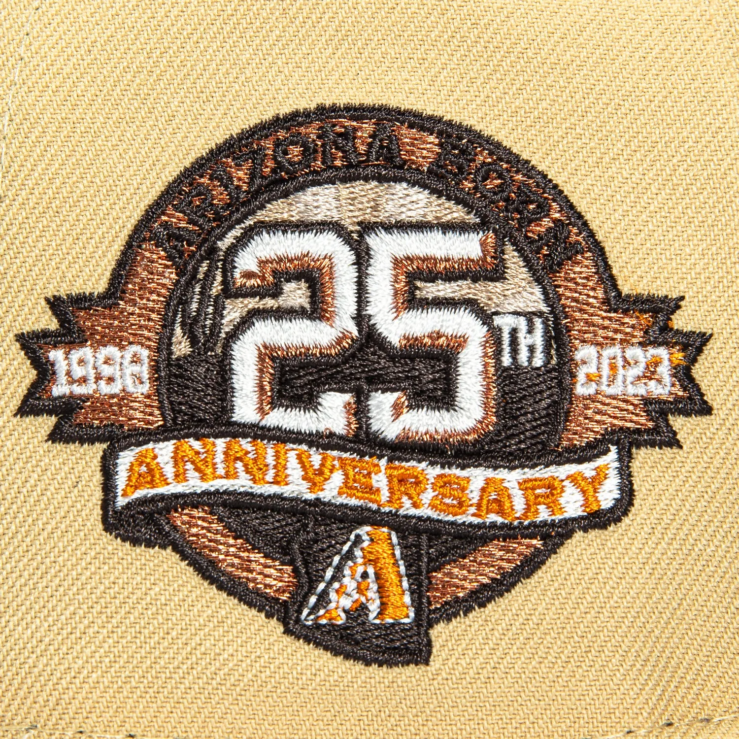 New Era 59Fifty Sepia Arizona Diamondbacks 25th Anniversary Patch Script Hat - Tan, Khaki sold by Hat Club product image thumbnail 5