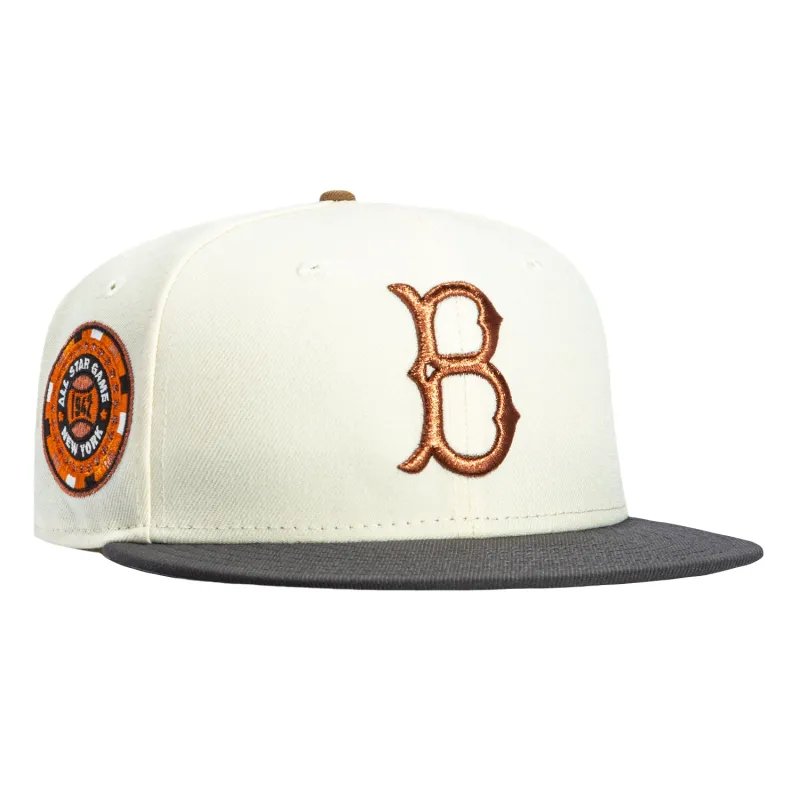 New Era 59Fifty Sepia Brooklyn Dodgers 1942 All Star Game Patch Hat - White, Graphite sold by Hat Club