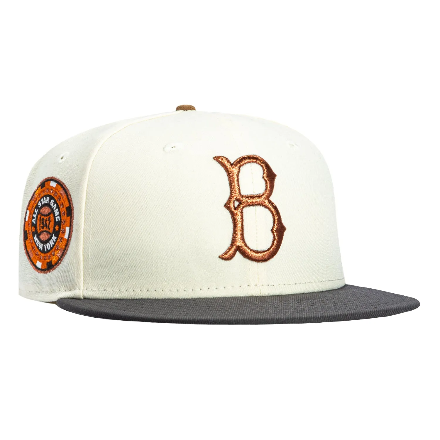 New Era 59Fifty Sepia Brooklyn Dodgers 1942 All Star Game Patch Hat - White, Graphite sold by Hat Club