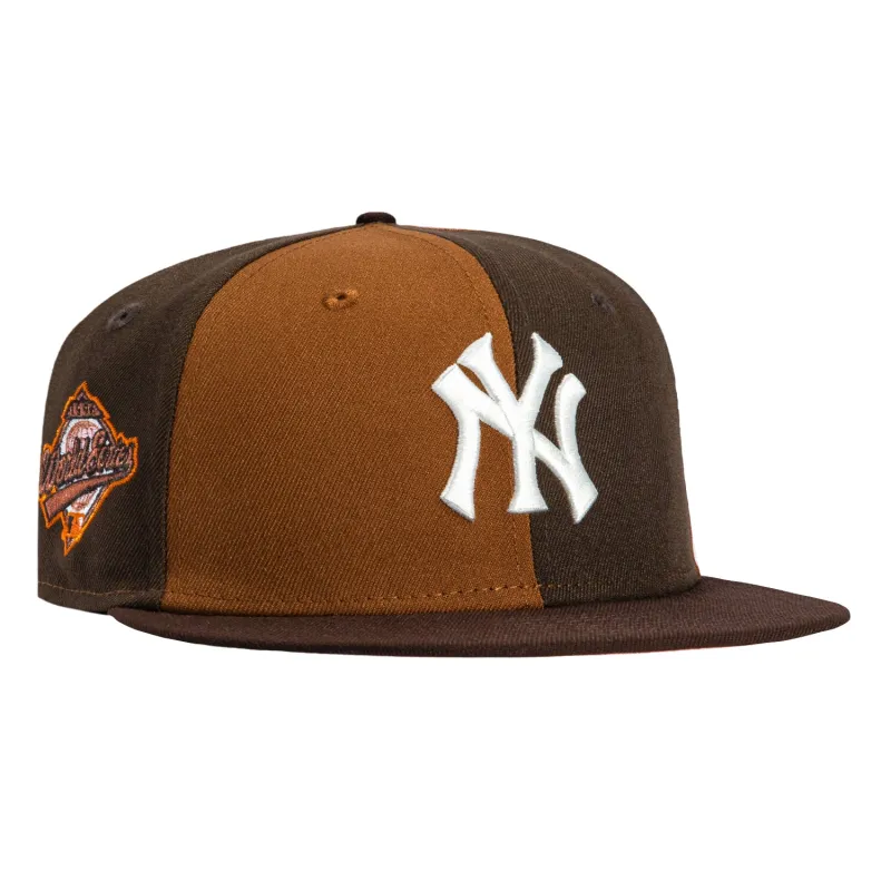 New Era 59Fifty Sepia New York Yankees 1996 World Series Patch Pinwheel Pink UV Hat - Khaki, Brown sold by Hat Club