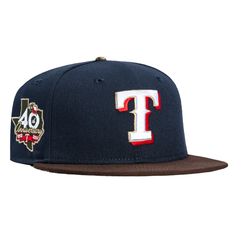 New Era 59Fifty Texas Rangers 40 Years Patch Realtree UV Hat - Navy, Brown sold by Hat Club